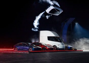 Pantalla bursátil mostrando la caída de las acciones de Tesla (TSLA) el 16 de octubre de 2026 tras la presentación del nuevo Roadster