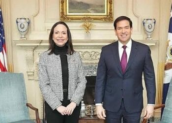 Marco Rubio recibe a Dinorah Figuera en el Departamento de Estado en Washington para tratar la negociación con el gobierno venezolano