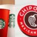 Logo de Starbucks y Chipotle Mexican Grill en fachadas de restaurantes en Estados Unidos