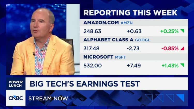 Un analista financiero de CNBC comenta los resultados bursátiles de Amazon, Alphabet y Microsoft.